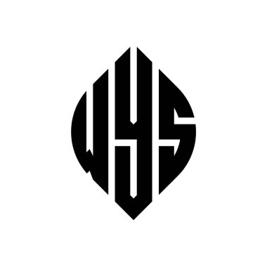 Çember ve elips şekilli WYS daire şeklinde harf logosu tasarımı. Tipografik biçimli WYS elips harfleri. Üç baş harf daire şeklinde bir logo oluşturuyor. WYS Çemberi Amblemi Soyut Monogram Harf İşaretleme Vektörü.