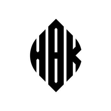 Çember ve elips şekilli XBK daire harf logosu tasarımı. Tipografik biçimli XBK elips harfleri. Üç baş harf daire şeklinde bir logo oluşturuyor. XBK Çember Amblemi Soyut Monogram Harf İşaretleyici Vektörü.