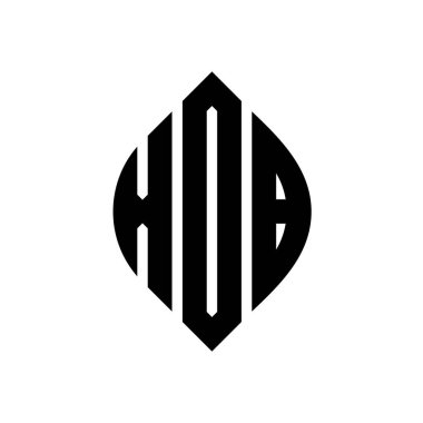 Çember ve elips şekilli XOB daire harf logosu tasarımı. Tipografik biçimli XOB elips harfleri. Üç baş harf daire şeklinde bir logo oluşturuyor. XOB Çember Amblemi Soyut Monogram Harf İşaretleyici Vektörü.