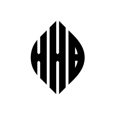 Çember ve elips şekilli XXB daire harf logosu tasarımı. Tipografik biçimli XXB elips harfleri. Üç baş harf daire şeklinde bir logo oluşturuyor. XXB Çember Amblemi Soyut Monogram Harf İşaretleyici Vektörü.