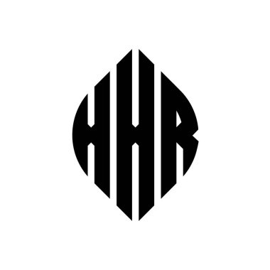 Çember ve elips şekilli XXR daire harf logosu tasarımı. Tipografik biçimli XXR elips harfleri. Üç baş harf daire şeklinde bir logo oluşturuyor. XXR Çember Amblemi Soyut Monogram Harf İşaretleyici Vektörü.