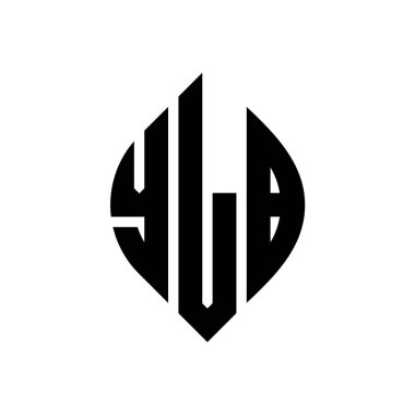Çember ve elips şekilli YLB daire harf logosu tasarımı. Tipografik biçimli YLB elips harfleri. Üç baş harf daire şeklinde bir logo oluşturuyor. YLB Çember Amblemi Soyut Monogram Harf İşaretleyici Vektörü.