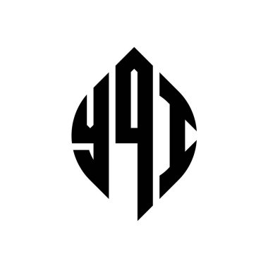 Çember ve elips şekilli YQI daire harf logosu tasarımı. YQI elips harfleri tipografik tarzda. Üç baş harf daire şeklinde bir logo oluşturuyor. YQI Çember Amblemi Soyut Monogram Harf İşaretleyici Vektörü.
