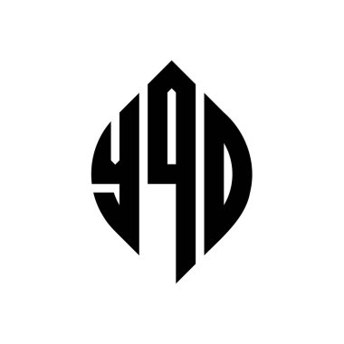 Çember ve elips şekilli YQD daire harf logosu tasarımı. YQD elips harfleri tipografik tarzda. Üç baş harf daire şeklinde bir logo oluşturuyor. YQD Çember Amblemi Soyut Monogram Harf İşaretleyici Vektörü.