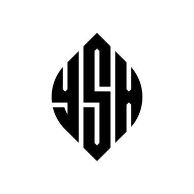 Çember ve elips şekilli YSX daire harf logosu tasarımı. Tipografik biçimli YSX elips harfleri. Üç baş harf daire şeklinde bir logo oluşturuyor. YSX Çember Amblemi Soyut Monogram Harf İşaretleyici Vektörü.
