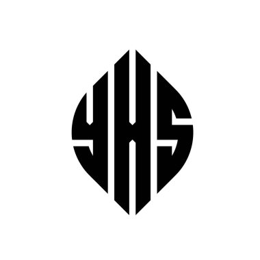 Çember ve elips şekilli YXS daire harf logosu tasarımı. Tipografik biçimli YXS elips harfleri. Üç baş harf daire şeklinde bir logo oluşturuyor. YXS Çember Amblemi Soyut Monogram Harf İşaretleyici Vektörü.