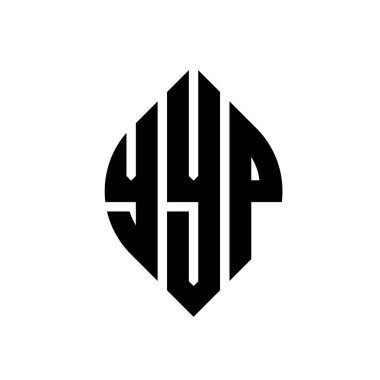 Çember ve elips şekilli YYP daire harf logosu tasarımı. YYP elips harfleri tipografik tarzda. Üç baş harf daire şeklinde bir logo oluşturuyor. YYP Çember Amblemi Soyut Monogram Harf İşaretleyici Vektörü.