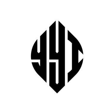 Çember ve elips şekilli YYT daire harf logosu tasarımı. YYT elips harfleri tipografik tarzda. Üç baş harf daire şeklinde bir logo oluşturuyor. YYT Çemberi Amblemi Soyut Monogram Harf İşaretleyici Vektörü.