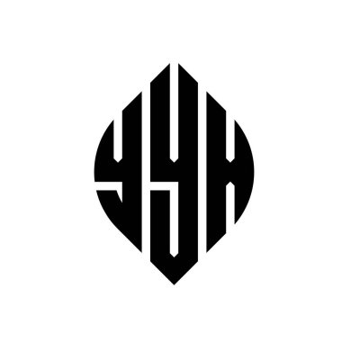 Çember ve elips şekilli YYX daire harf logosu tasarımı. YYX elips harfleri tipografik tarzda. Üç baş harf daire şeklinde bir logo oluşturuyor. YYX Çember Amblemi Soyut Monogram Harf İşaretleyici Vektörü.