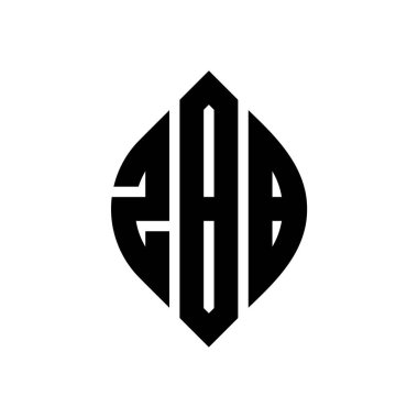 Çember ve elips şekilli ZBB daire harf logosu tasarımı. Tipografik tarzda ZBB elips harfleri. Üç baş harf daire şeklinde bir logo oluşturuyor. ZBB Çemberi Amblemi Soyut Monogram Harfi Mark Vector.ZBB daire harfli logo tasarımı daire ve ellip