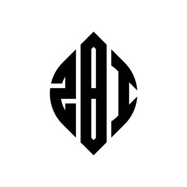 Çember ve elips şekilli ZBI daire harf logosu tasarımı. Typographic tarzında ZBI elips harfleri. Üç baş harf daire şeklinde bir logo oluşturuyor. ZBI Çemberi Amblemi Soyut Monogram Harf İşaretleme Vektörü.