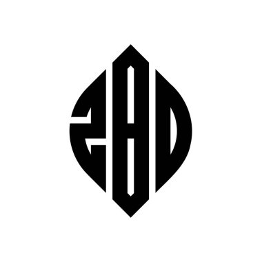 Çember ve elips şekilli ZBD daire harf logosu tasarımı. Tipografik tarzda ZBD elips harfleri. Üç baş harf daire şeklinde bir logo oluşturuyor. ZBD Çember Amblemi Soyut Monogram Harf İşaretleyici Vektörü.