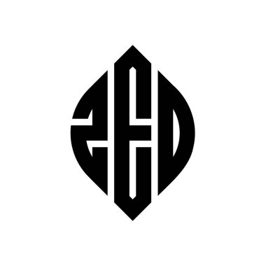 Çember ve elips şekilli ZEO daire harf logosu tasarımı. Typographic tarzında ZEO elips harfleri. Üç baş harf daire şeklinde bir logo oluşturuyor. ZEO Çember Amblemi Soyut Monogram Harf İşaretleyici Vektörü.