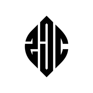Çember ve elips şekilli ZJC daire harf logosu tasarımı. Typographic tarzında ZJC elips harfleri. Üç baş harf daire şeklinde bir logo oluşturuyor. ZJC Çember Amblemi Soyut Monogram Harf İşaretleyici Vektörü.
