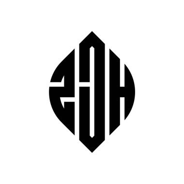 Çember ve elips şekilli ZJH daire harf logosu tasarımı. Typographic tarzında ZJH elips harfleri. Üç baş harf daire şeklinde bir logo oluşturuyor. ZJH Çember Amblemi Soyut Monogram Harf İşaretleme Vektörü.
