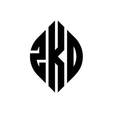 Daire ve elips şekilli ZKO daire harf logosu tasarımı. Typographic tarzında ZKO elips harfleri. Üç baş harf daire şeklinde bir logo oluşturuyor. ZKO Çember Amblemi Soyut Monogram Harf İşaretleme Vektörü.