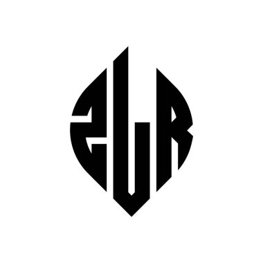 Çember ve elips şekilli ZLR daire harf logosu tasarımı. Typographic tarzında ZLR elips harfleri. Üç baş harf daire şeklinde bir logo oluşturuyor. ZLR Çember Amblemi Soyut Monogram Harf İşaretleyici Vektörü.