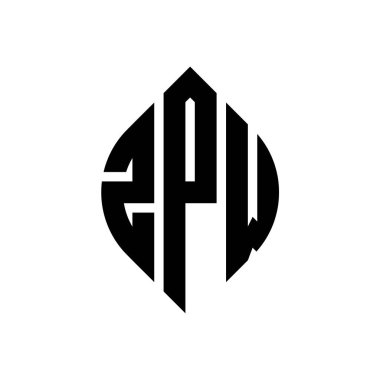Çember ve elips şekilli ZPW daire harf logosu tasarımı. Tipografik tarzda ZPW elips harfleri. Üç baş harf daire şeklinde bir logo oluşturuyor. ZPW Çemberi Amblemi Soyut Monogram Harf İşareti Vector.ZPW daire harfli logo tasarımı daire ve ellip