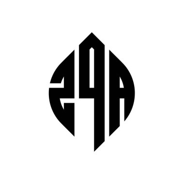 Çember ve elips şekilli ZQA daire harf logosu tasarımı. Typographic tarzında ZQA elips harfleri. Üç baş harf daire şeklinde bir logo oluşturuyor. ZQA Çember Amblemi Soyut Monogram Harf İşaretleyici Vektörü.