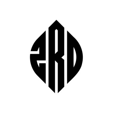 Daire ve elips şekilli ZRO daire harf logosu tasarımı. Typographic tarzında ZRO elips harfleri. Üç baş harf daire şeklinde bir logo oluşturuyor. ZRO Çemberi Amblemi Soyut Monogram Harf İşaretleyici Vektörü.