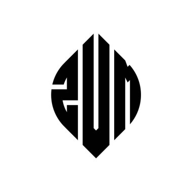 Çember ve elips şekilli ZVM daire harf logosu tasarımı. Typographic tarzında ZVM elips harfleri. Üç baş harf daire şeklinde bir logo oluşturuyor. ZVM Çemberi Amblemi Soyut Monogram Harfi Mark Vector.ZVM daire harfli logo tasarımı daire ve ellip