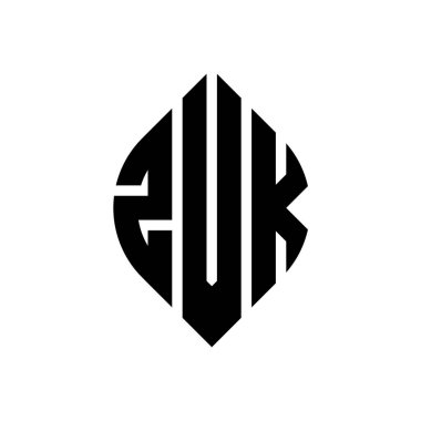 Çember ve elips şekilli ZVK daire harf logosu tasarımı. Tipografik tarzda ZVK elips harfleri. Üç baş harf daire şeklinde bir logo oluşturuyor. ZVK Çember Amblemi Soyut Monogram Harf İşaretleyici Vektörü.