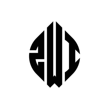 Çember ve elips şekilli ZWI daire harf logosu tasarımı. Typographic tarzında ZWI elips harfleri. Üç baş harf daire şeklinde bir logo oluşturuyor. ZWI Çember Amblemi Soyut Monogram Harf İşaretleme Vektörü.