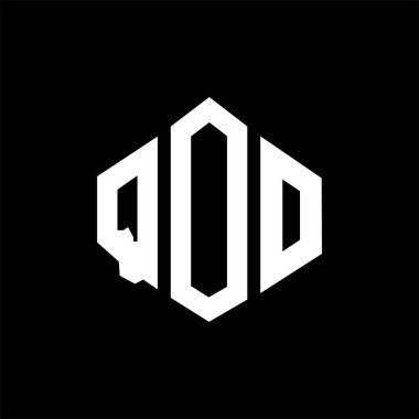 QOO letter logo design with polygon shape. QOO polygon and cube shape logo design. QOO hexagon vector logo template white and black colors. QOO monogram, business and real estate logo.