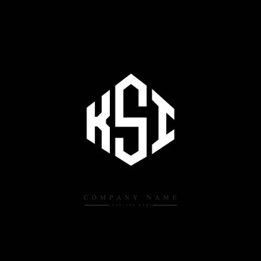 KSI letter logo design with polygon shape. KSI polygon and cube shape logo design. KSI hexagon vector logo template white and black colors. KSI monogram, business and real estate logo.