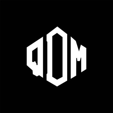 QDM letter logo design with polygon shape. QDM polygon and cube shape logo design. QDM hexagon vector logo template white and black colors. QDM monogram, business and real estate logo.