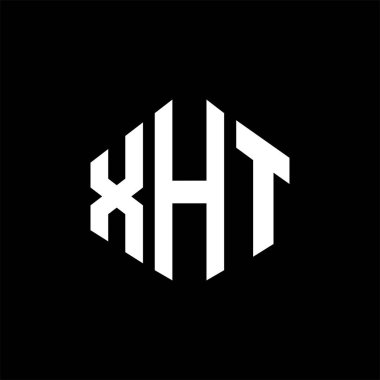XHT letter logo design with polygon shape. XHT polygon and cube shape logo design. XHT hexagon vector logo template white and black colors. XHT monogram, business and real estate logo.