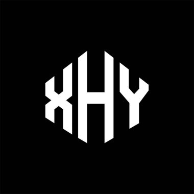 XHY letter logo design with polygon shape. XHY polygon and cube shape logo design. XHY hexagon vector logo template white and black colors. XHY monogram, business and real estate logo.