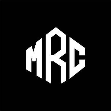 MRC letter logo design with polygon shape. MRC polygon and cube shape logo design. MRC hexagon vector logo template white and black colors. MRC monogram, business and real estate logo.