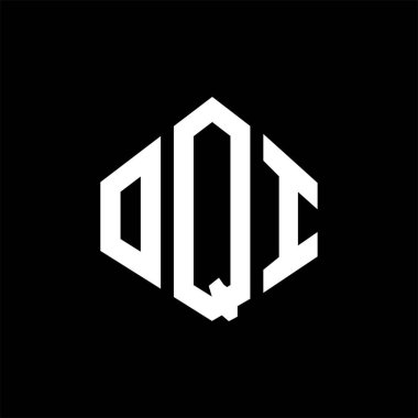 OQI letter logo design with polygon shape. OQI polygon and cube shape logo design. OQI hexagon vector logo template white and black colors. OQI monogram, business and real estate logo.