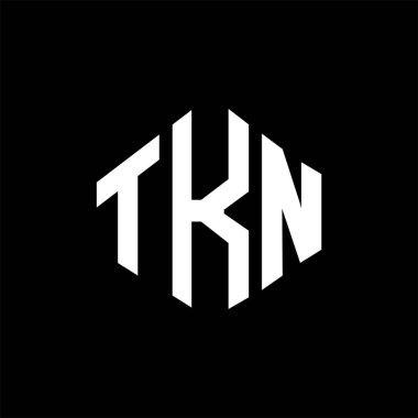 TKN letter logo design with polygon shape. TKN polygon and cube shape logo design. TKN hexagon vector logo template white and black colors. TKN monogram, business and real estate logo.