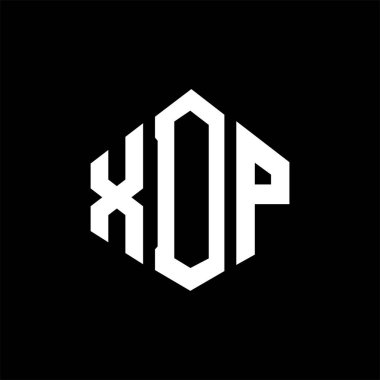 XDP letter logo design with polygon shape. XDP polygon and cube shape logo design. XDP hexagon vector logo template white and black colors. XDP monogram, business and real estate logo.