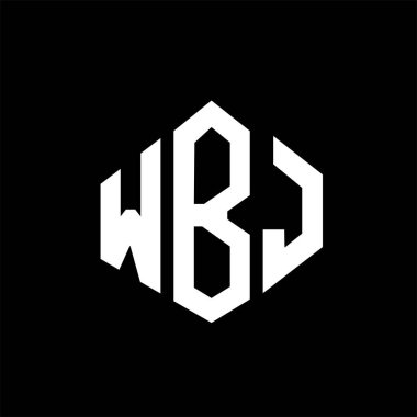 WBJ letter logo design with polygon shape. WBJ polygon and cube shape logo design. WBJ hexagon vector logo template white and black colors. WBJ monogram, business and real estate logo.