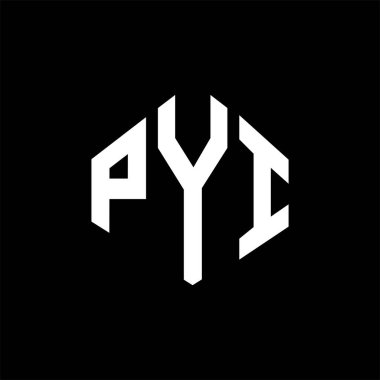 PYI letter logo design with polygon shape. PYI polygon and cube shape logo design. PYI hexagon vector logo template white and black colors. PYI monogram, business and real estate logo.