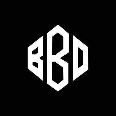 BBO letter logo design with polygon shape. BBO polygon and cube shape logo design. BBO hexagon vector logo template white and black colors. BBO monogram, business and real estate logo.