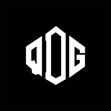 QDG letter logo design with polygon shape. QDG polygon and cube shape logo design. QDG hexagon vector logo template white and black colors. QDG monogram, business and real estate logo.