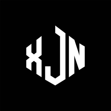 XJN letter logo design with polygon shape. XJN polygon and cube shape logo design. XJN hexagon vector logo template white and black colors. XJN monogram, business and real estate logo.