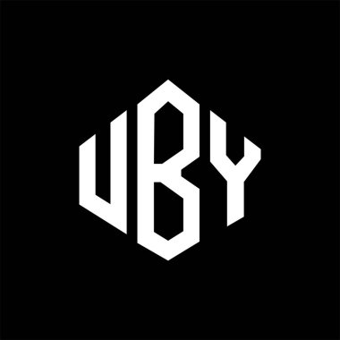 UBY letter logo design with polygon shape. UBY polygon and cube shape logo design. UBY hexagon vector logo template white and black colors. UBY monogram, business and real estate logo.