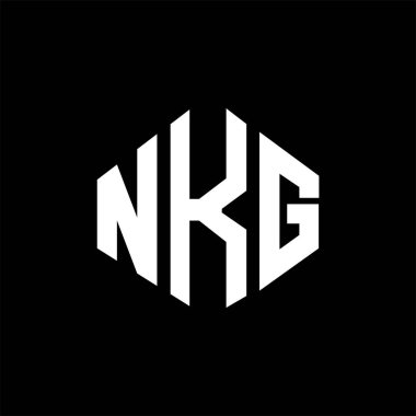 NKG letter logo design with polygon shape. NKG polygon and cube shape logo design. NKG hexagon vector logo template white and black colors. NKG monogram, business and real estate logo.