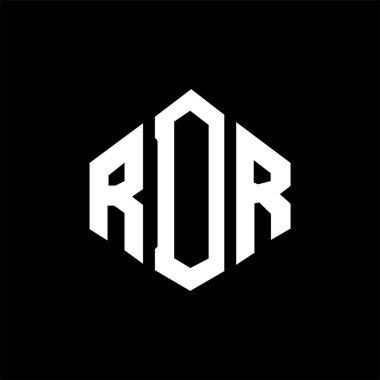 RDR letter logo design with polygon shape. RDR polygon and cube shape logo design. RDR hexagon vector logo template white and black colors. RDR monogram, business and real estate logo.