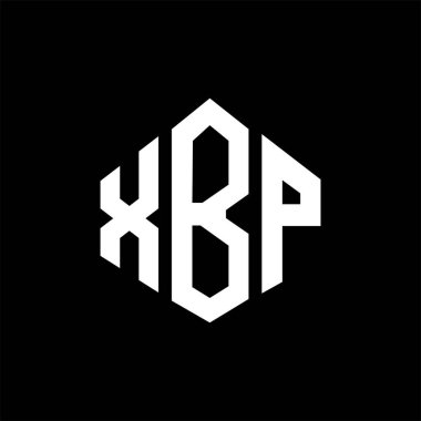 XBP letter logo design with polygon shape. XBP polygon and cube shape logo design. XBP hexagon vector logo template white and black colors. XBP monogram, business and real estate logo.