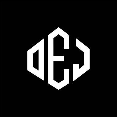 OEJ letter logo design with polygon shape. OEJ polygon and cube shape logo design. OEJ hexagon vector logo template white and black colors. OEJ monogram, business and real estate logo.