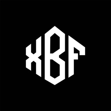 XBF letter logo design with polygon shape. XBF polygon and cube shape logo design. XBF hexagon vector logo template white and black colors. XBF monogram, business and real estate logo.