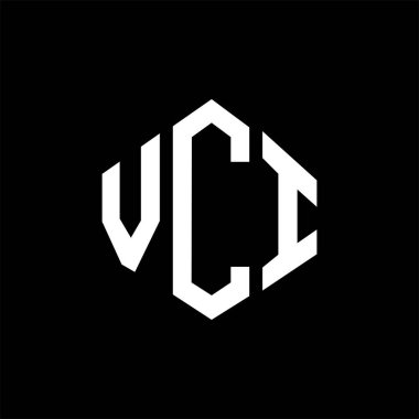 VCI letter logo design with polygon shape. VCI polygon and cube shape logo design. VCI hexagon vector logo template white and black colors. VCI monogram, business and real estate logo.