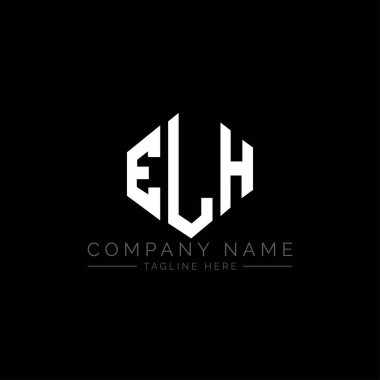 ELH letter logo design with polygon shape. ELH polygon and cube shape logo design. ELH hexagon vector logo template white and black colors. ELH monogram, business and real estate logo.