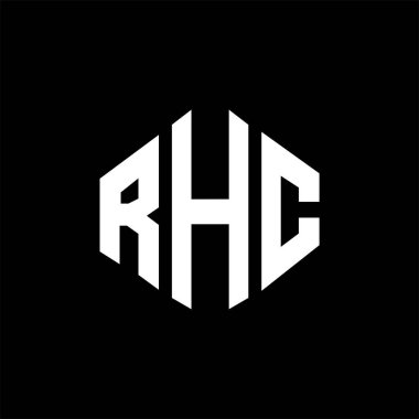 RHC letter logo design with polygon shape. RHC polygon and cube shape logo design. RHC hexagon vector logo template white and black colors. RHC monogram, business and real estate logo.